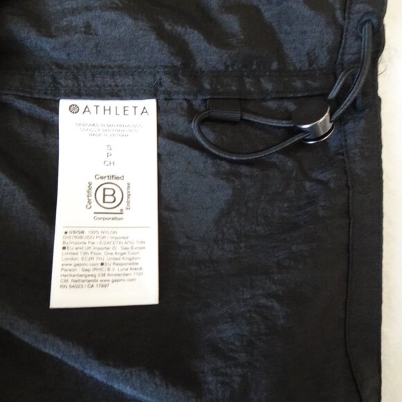 Athleta Lunar Sheen Shirt Top Women's Size S Black Shacket Overshirt Activewear - Picture 10 of 12